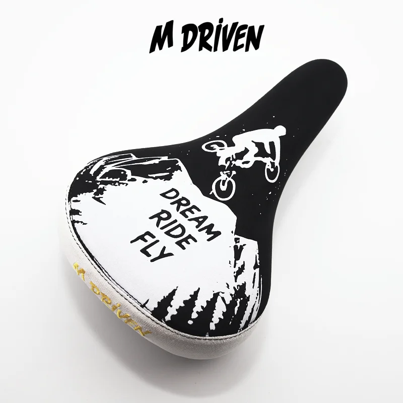 M Driven Bike Chair Embroidery Logo of Red Purple White black with Grippy Flannelette Surface 7mm Steel Strong Rail