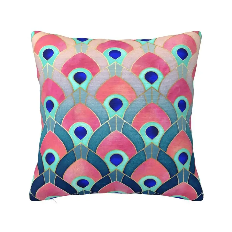 Modern Abstract Geometric Feathered Throw Pillow Covers Decoration 3D Print Sofa Chair Cushion Cover Polyester Cozy Pillowcase
