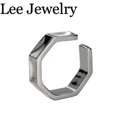 1pcs Stainless Steel Fashion Women'S Ring Men Finger Rings Geometric Opening Adjustable Smooth Surface Couple Wedding Jewelry