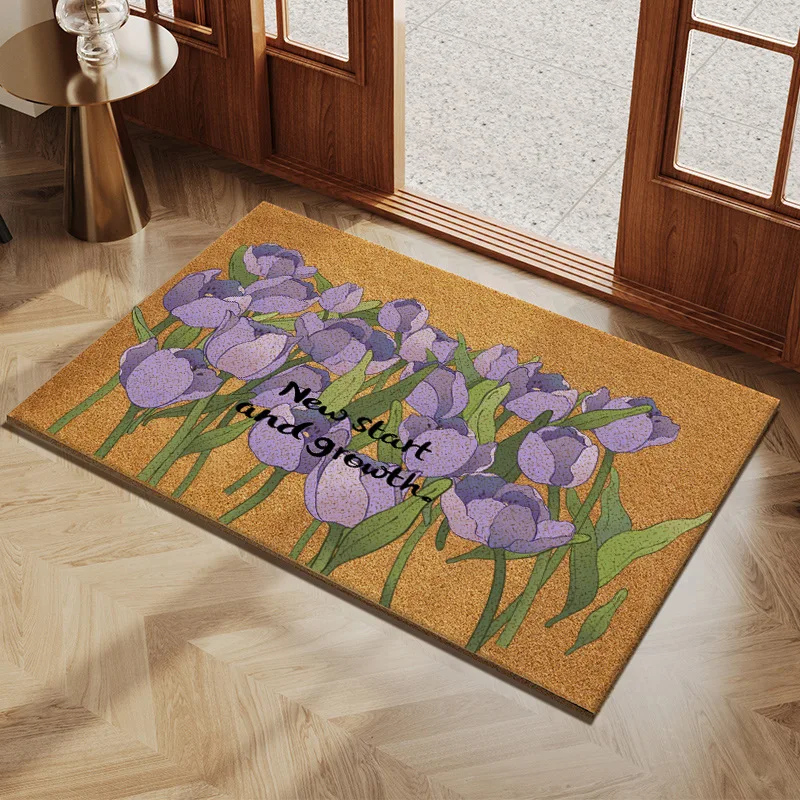 Flower Carpet Rose Tulip Lily of The Valley High-end Rug Living Room Entrance Kitchen Bedroom Non Slip Mat Home Decoration