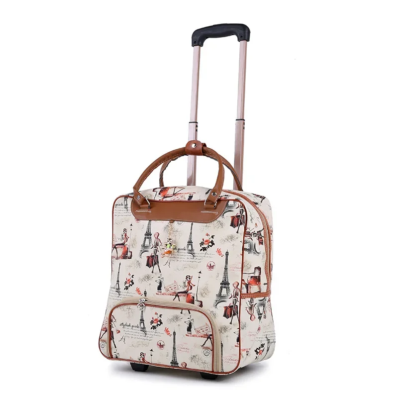 Fashion Women travel Business Boarding bag ON wheels trolley bags large capacity Travel Rolling Luggage Retro girl Suitcase Bag