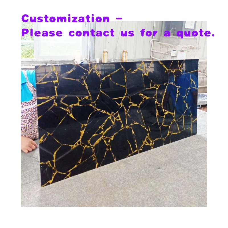 custom.High Quality Natural  Obsidian Slab Build Decoration Countertop Wall