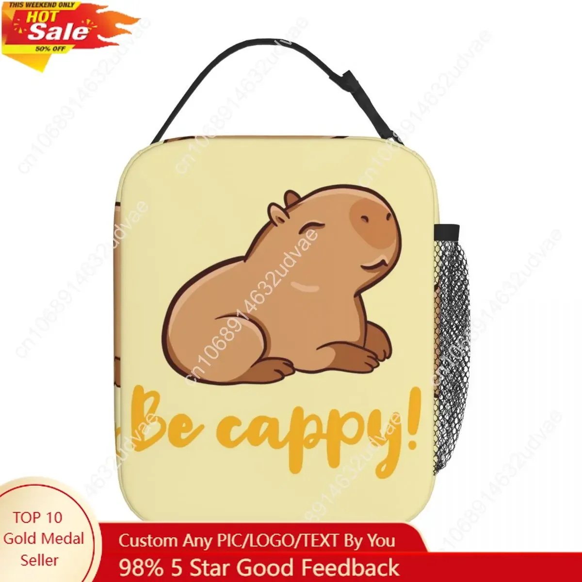 Cute Happy Capybara Accessories Insulated Lunch Bag for Children School Food Box Portable New Arrival Cooler Thermal Lunch Box