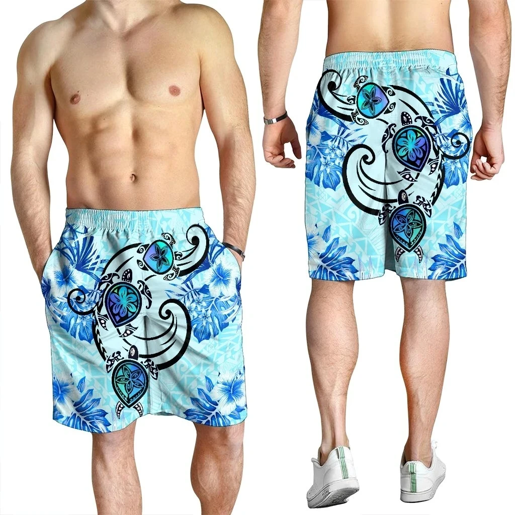 PLstar Cosmos Newest Turtle Polynesia Tribal Tattoo Summer Beach Breathable 3DPrint Casual Unique Unisex Shorts Streetwear Q-1