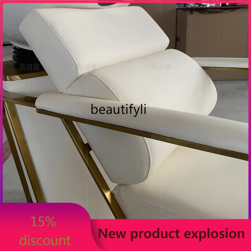 

zGBarber Shop Ceramic Basin Shampoo Chair Lying Half Hair Salon Hair Salon Massage Flushing Bed
