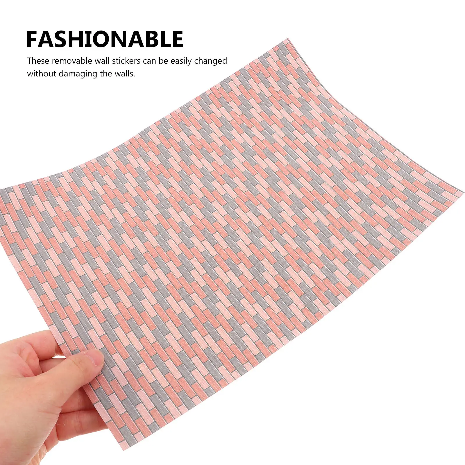 

2Pcs A4 Mini Wall Decals for Dollhouse Outdoor Walls Peel and Stick Removable Brick Stone Texture Realistic Miniature Wallpaper