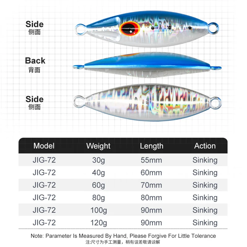 OBSESSION J72 1PC Slow Bee Slow Pitch Jig 30g 40g 60g 80g 100g 120g Shore Casting Jigging Spoon Lure Glow Saltwater Fishing Lure