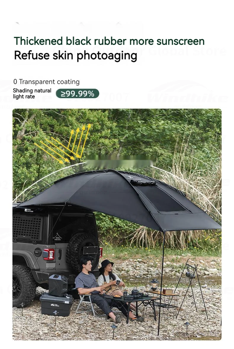 MOBI GARDEN Car Side Tent SUV Docking Camping Picnic Waterproof Sunscreen UPF50+ Convenient Black Advanced Canopy Awning Outdoor image 16