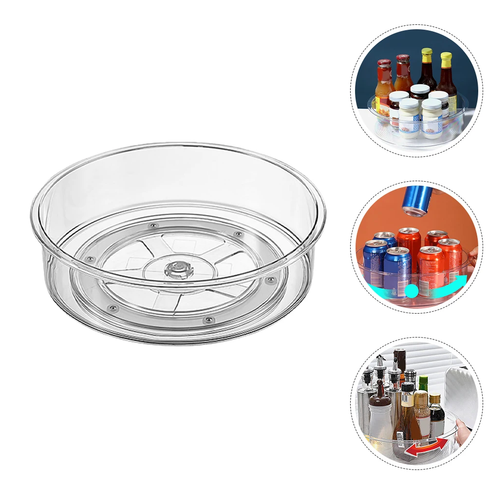 

Rotating Storage Tray Kitchen Spice Container Transparent Condiment Holder Acrylic Organizer Multifunctional Rotating Rack
