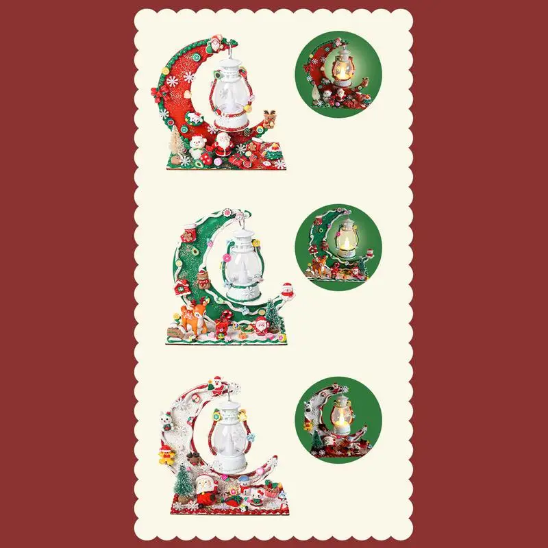 Cute Christmas Night Light Christmas Lamp Winter Bedside Lamp Cream Glue Christmas Lights With Exquisite Christmas Themed