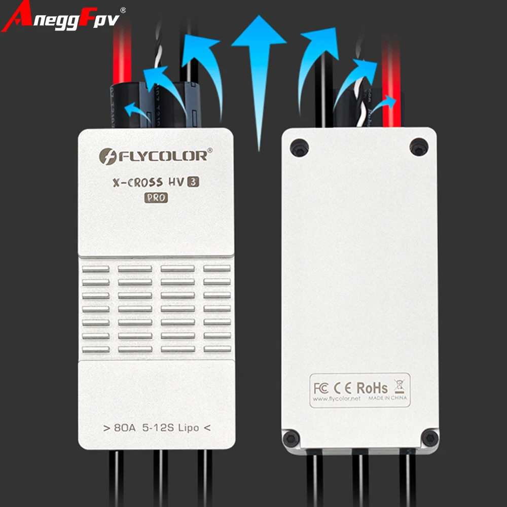 Flycolor X-CROSS HV3 PRO 80A 200A ESC 5-12S BLHeli-32 Dshot Proshot 64MHz ARM 32-Bit Speed Controller for RC FPV Racing Drone