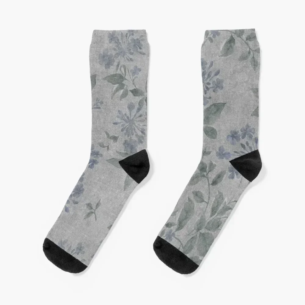 Soft Gray Floral Socks Sports cartoon Socks Girl Men's