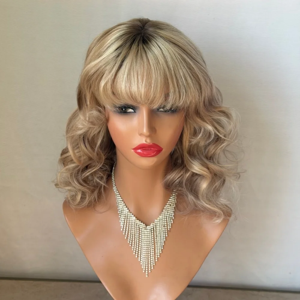 

100% натуральные человеческие волосы, парики с кружевной передней частью для женщин, светлые, омбре, из натуральных европейских волос, без клея, легко носить, парики с кружевным верхом для женщин