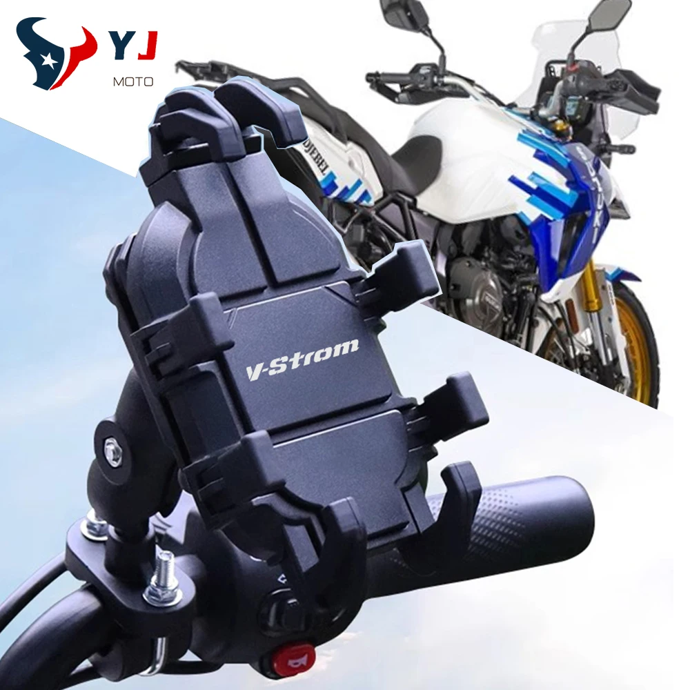 For SUZUKI V-Strom Vstrom 650 DL 250 650 1000 1050 800DE XT SX Handlebar Mobile Phone Holder W/ Shock Absorber GPS Stand Bracket