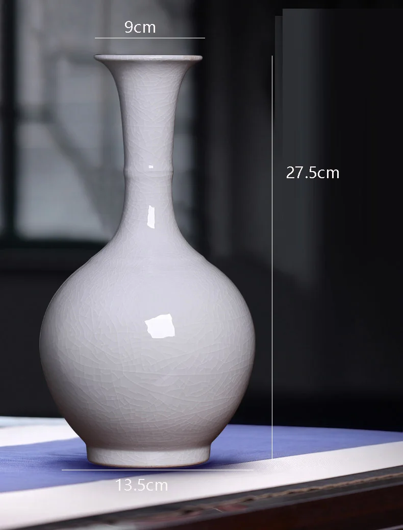 

Jingdezhen Ceramics Color Glaze Ice Crack White Vase Modern Fashion Crafts Home Furnishings