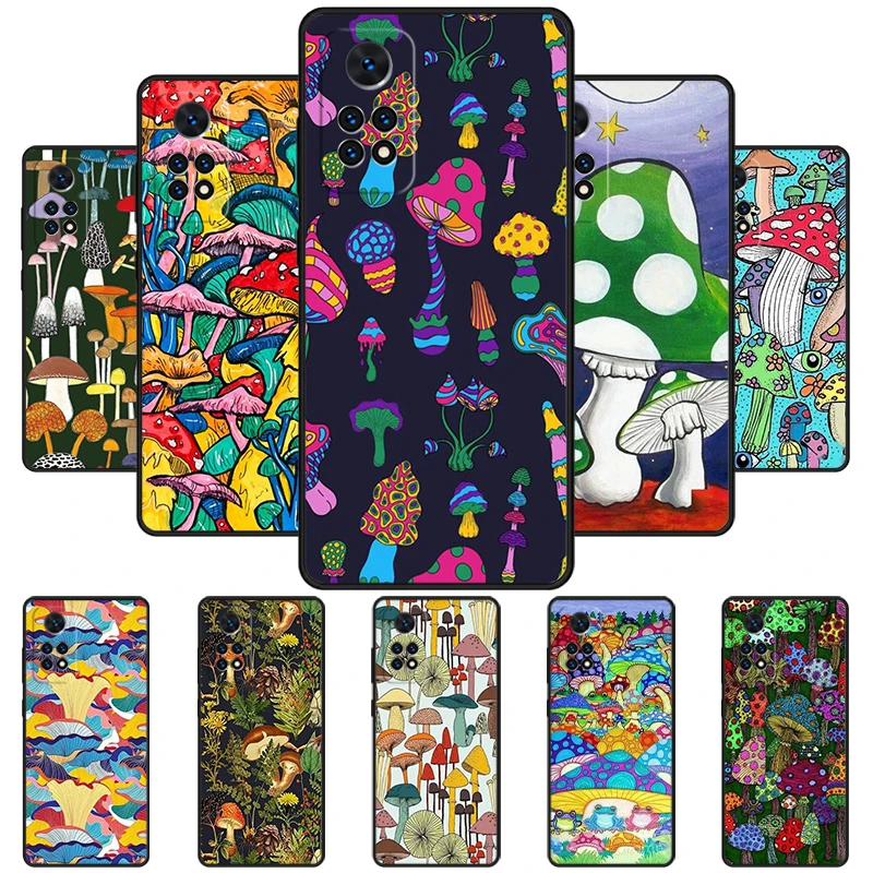 Magic Mushroom Alien Trippy Shrooms Phone Case For Redmi Note 11 EPro 11S 10T 9S Promax 8 Pro Xiaomi Mi 11 12X 12S Ultra Cover