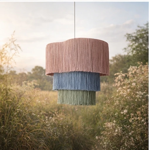 #￥forBohemian Cotton Macrame Lampshade for Birthday and Anniversary Home Decor