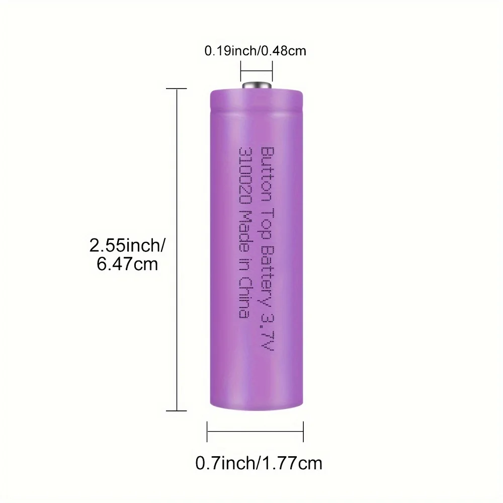 Skywolfeye 2 قطعة زر علوي بطارية قابلة للشحن 3.7 فولت بطارية ليثيوم 3000 مللي أمبير للمصابيح الأمامية مصباح ليد جيب ضوء الشمس