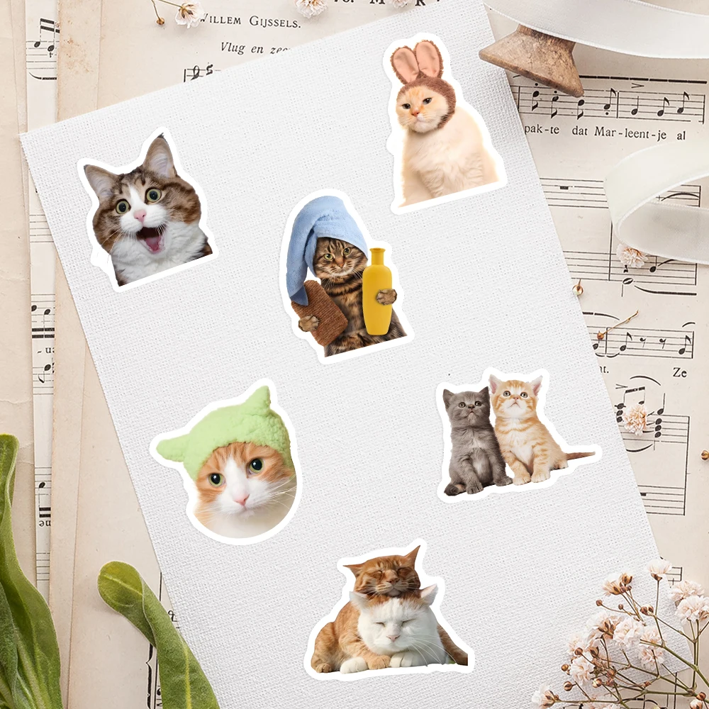ملصقات مضحكة على شكل قطة للأطفال، لعبة هدية يمكنك صنعها بنفسك، ملصق تزيين لزجاجات أمتعة الكمبيوتر المحمول المقاومة للماء #5