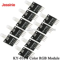 10pcs/1pc KY-016 3 Color RGB LED Sensor Module DIY Starter Kit KY016 3.3/5V Three Colors Smart Electronics 4pin for Arduino
