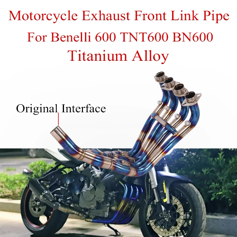 

Titanium Alloy Slip On For Benelli 600 TNT600 BN600 Motorcycle Full Escape Exhaust Systems Modified Front Link Pipe Muffler