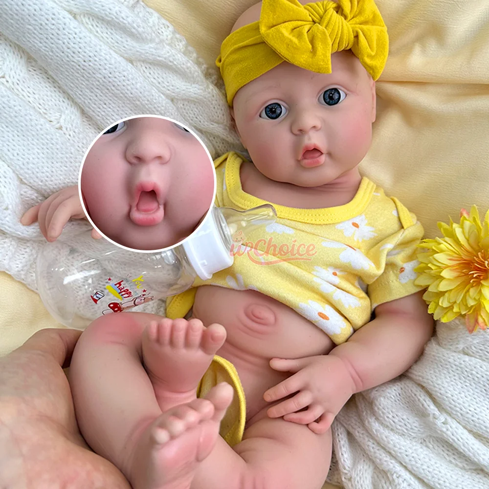 17" Flexible Soft Silicone Reborn Baby Doll Girl Handmade Painted Newborn Bebe Toy For Reborn Doll Enthusiasts Christmas Gift
