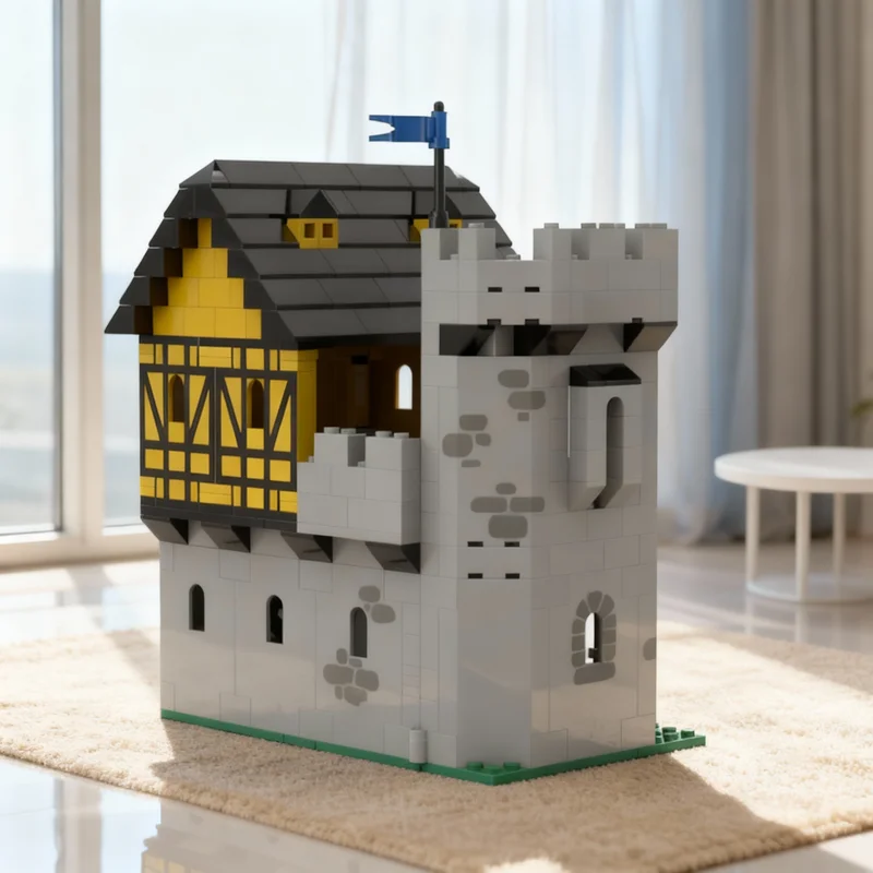 

403pcs MOC Fortified Black Faclon Stable Castle Falcons Model Building Blocks Creative DIY Gift Display Decor Assemble Premium