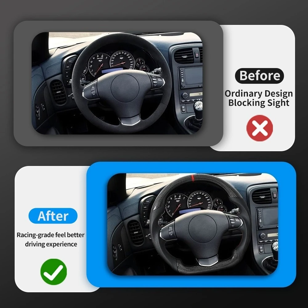 

Real Carbon Fiber Steering Wheel Red Stitch For Chevrolet Corvette C6 Z06 ZR1 2012-2013 Perforated Leather Racing Steering Wheel