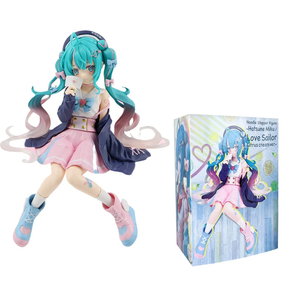 Anime Hatsune Miku Anime Figur Rosa Kleid Sitzhaltung PVC Modell Action Spielzeug Kirsche rosa Kirschblüte Dekoration Geschenke