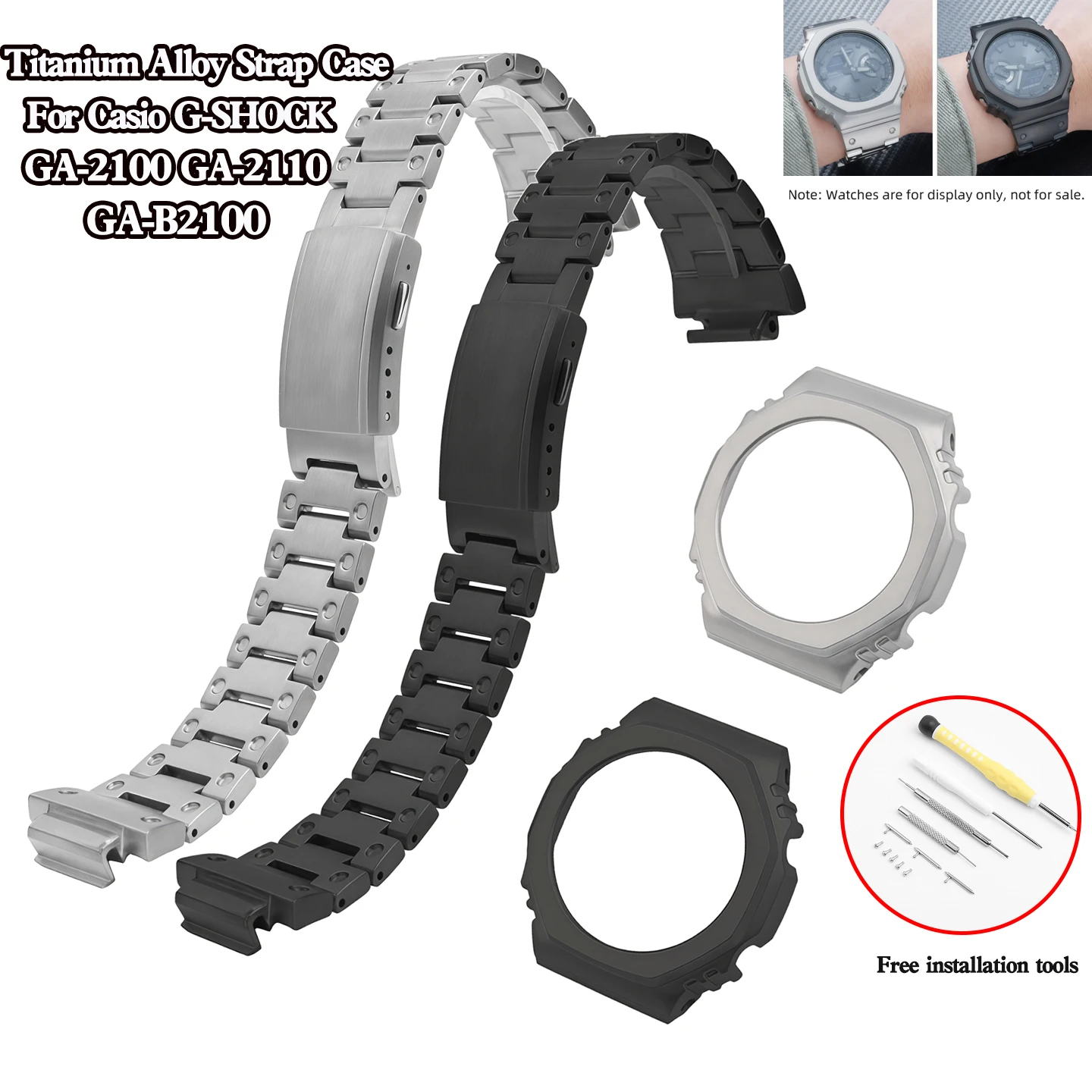 

Набор из титанового сплава GA2100 для Casio G-SHOCK Farmhouse Oak GA-2100 GA-2110 GA-B2100, высококачественный комплект из титанового сплава: ремешок и корпус