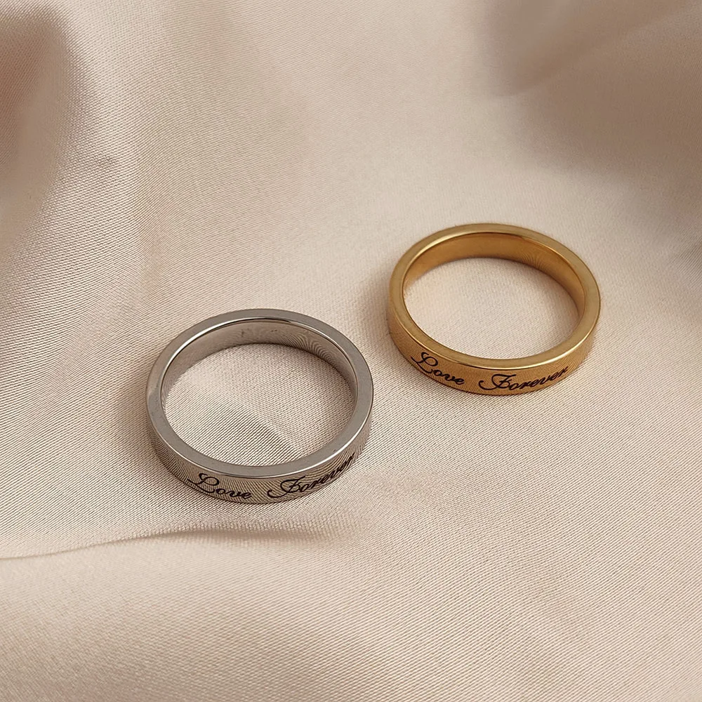 1Pcs Stainless Steel Wedding Ring Simple Design Couple Ring Band Ring for Women and Men Memorial Day Gift