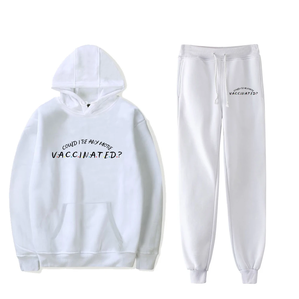 Matthew Perry Could I Be Any More Vaccinated Hoodie Jogger Pants Two Piece Set Sweatshirts+Sweatpants Women Men's Set