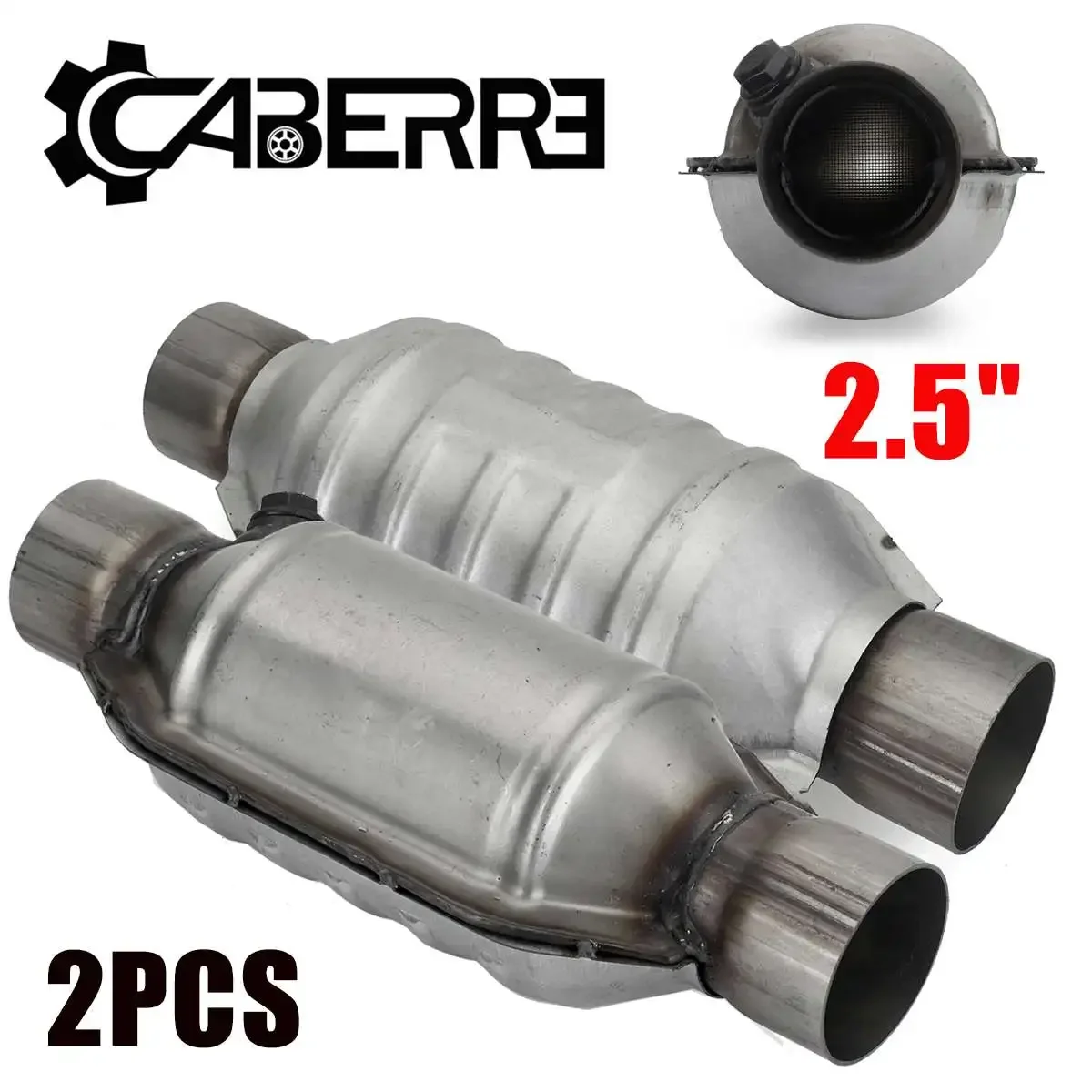 

1/2X 2.5inch Universal Inlet/Outlet 400 cell Weld-On Catalytic Converter 13" Length Stainless Steel High-Flow Performance