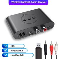 Bluetooth 5.2 Audio Receiver NFC Bluetooth-Compatible 3.5mm AUX USB Stereo Music Wireless Adapter Calls for Car Speaker