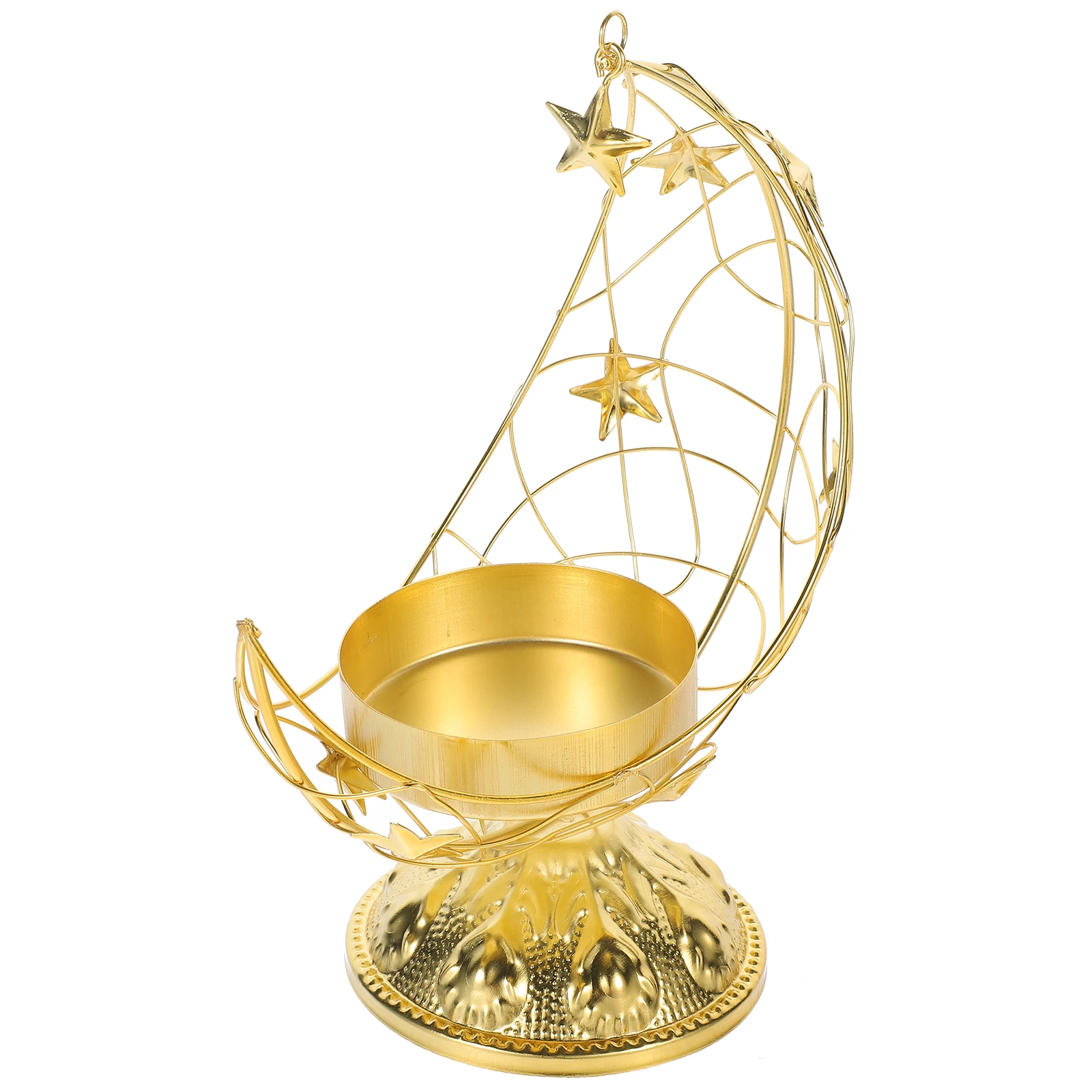 

Metal Moon Candlestick Holder Holders Shaped Heavy Desktop Tealight Decorative Candleholders