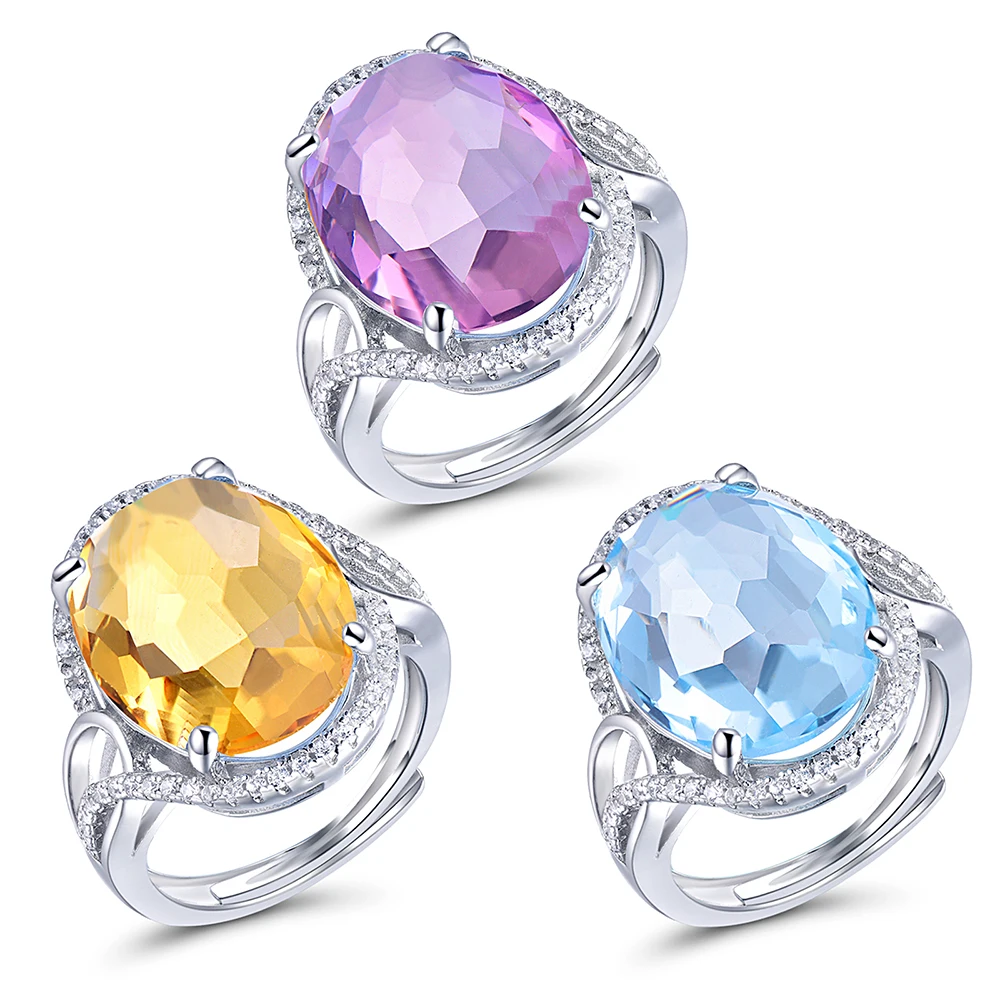 

Sunstar New Arrival Design Sterling Silver 925 Jewelry Gemstone Jewelry Ring Precious Stones Silver Women Ring