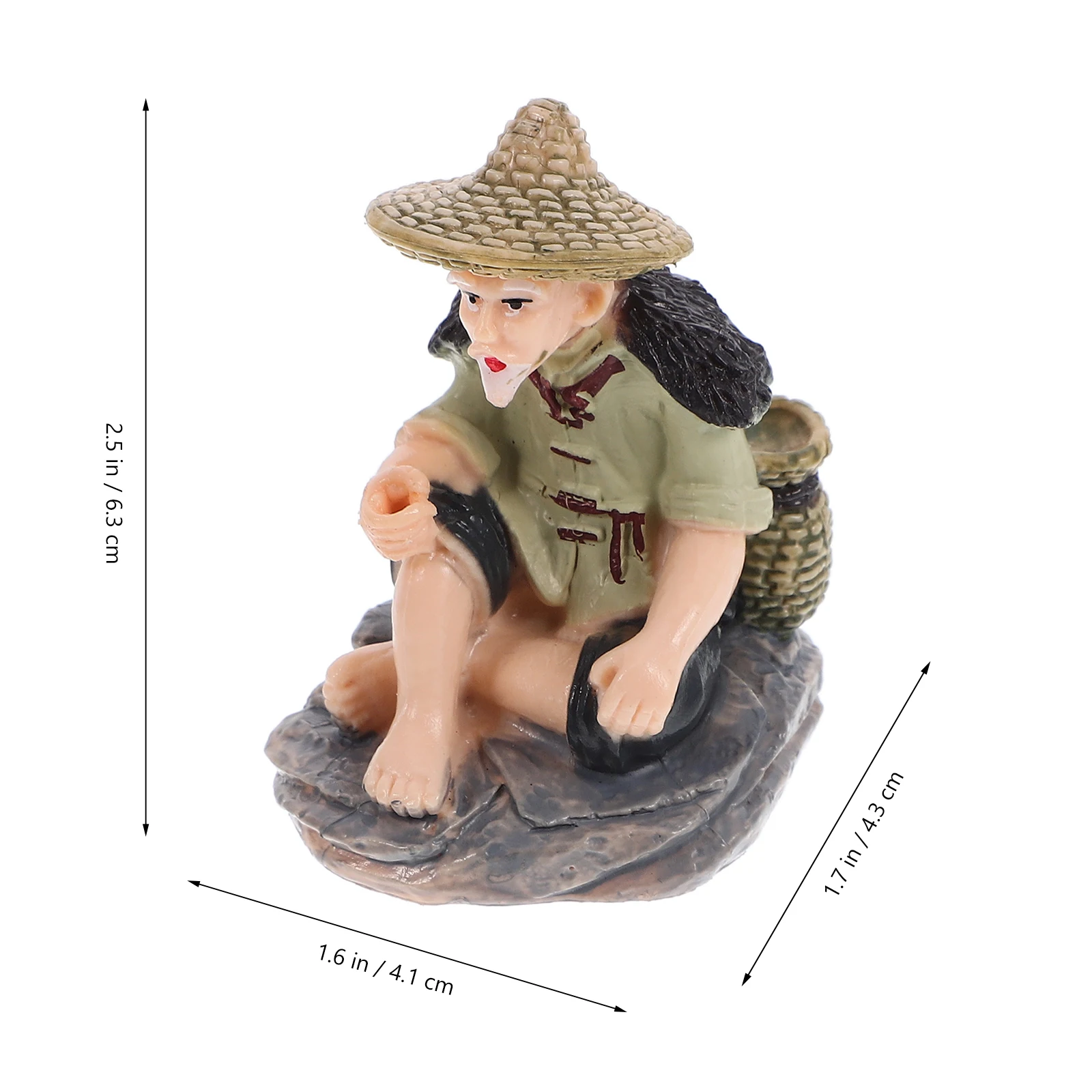 

Mini Lifelike Statue Aquarium Ornament Fish Tank Decorative Accessory Mini Fisherman Sculpture Pvc Fisherman Ornament Micro