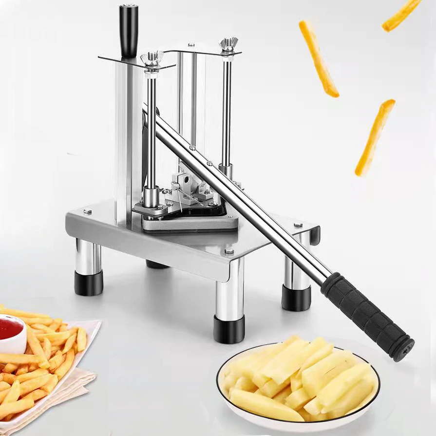 

Manual Potato Slicer Stainless Steel French Fries Cutter Kitchen Vegetable Fruit Potato Strips Cutting Machine Commercial Use