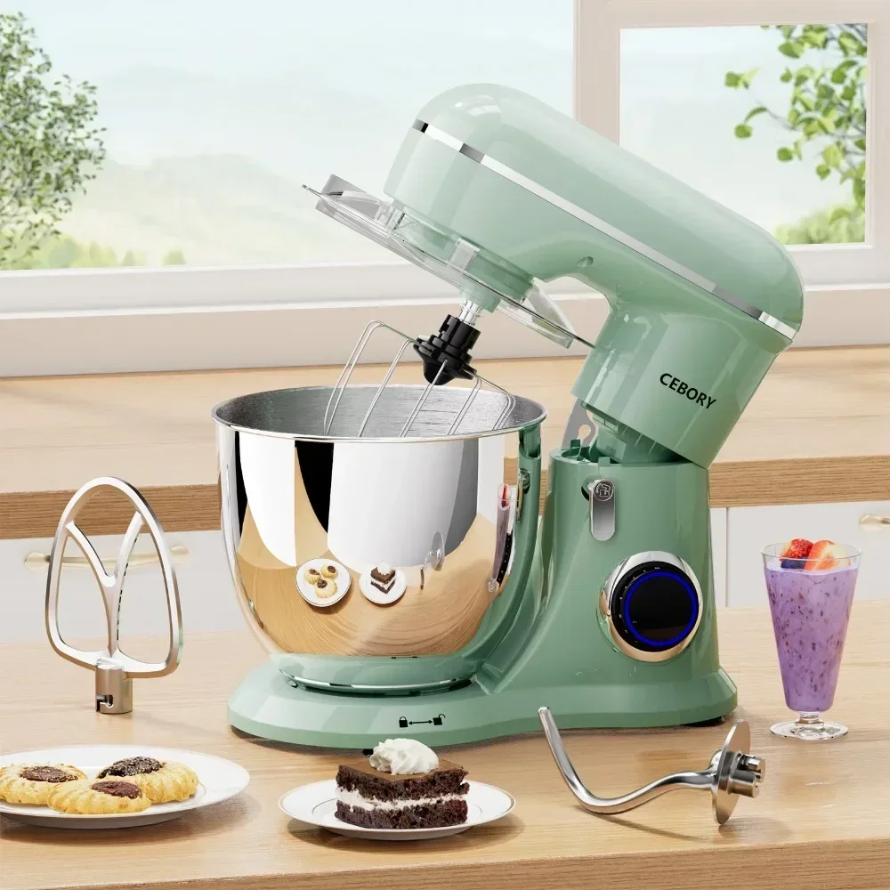 

jz Electric Mixer 3-IN-1, 660W 10-Speed with Pulse Button, Attachments Include 6.5QT Bowl