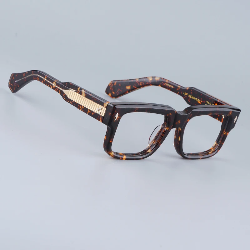 

Hemmings Big Square Handmade Acetate Sunglasses Designer Brand Japan Men Fashion Optical Prescription Eyeglasses with Case