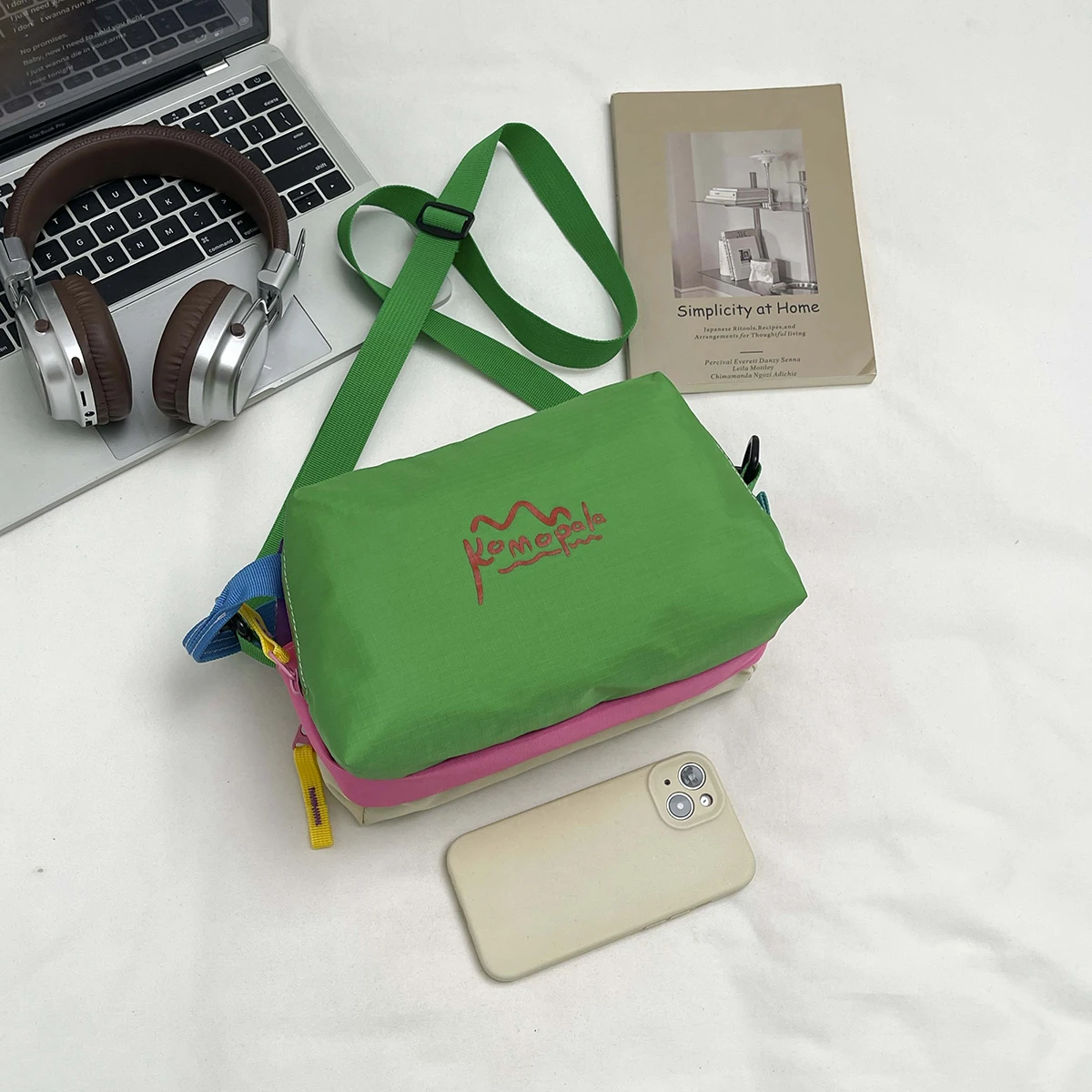 Trendy Personality Dopamine Rainbow Color Diagonal Cross Bag Large Capacity Outdoor Convenient Handheld Travel Makeup Bag image 4