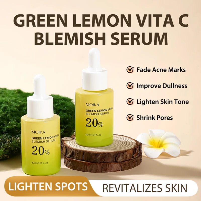 Sérum MOIKA Skincare 20% Niacinamida e Vitamina C para Clareamento e Correção de Manchas Escuras, Tratamento para Pele Opaca e Flácida