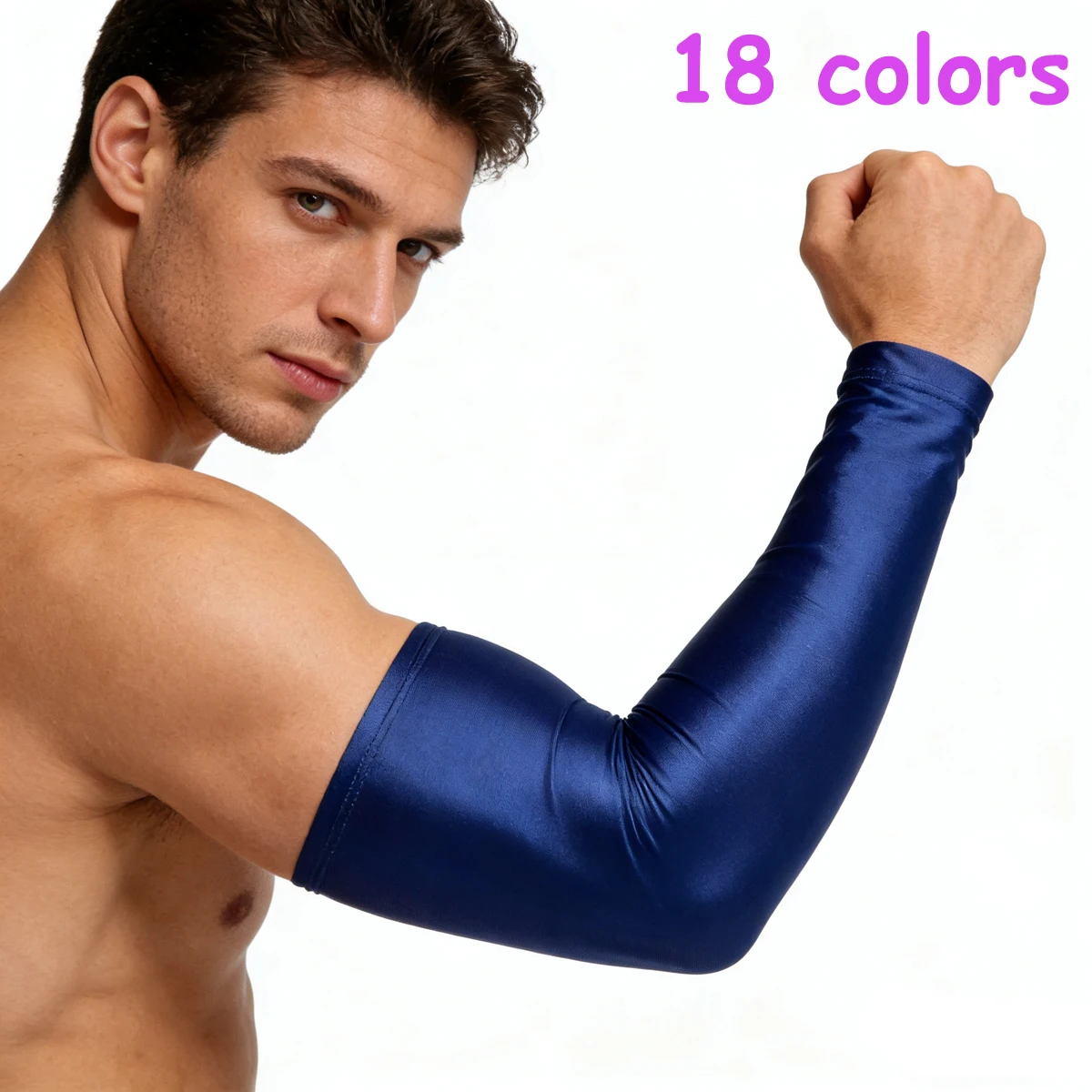 AMORESY Glitter Satin All-season Sun Protection Cycling Sport Arm Sleeve Long fingerless Gloves Competitive Swimwear Accessories