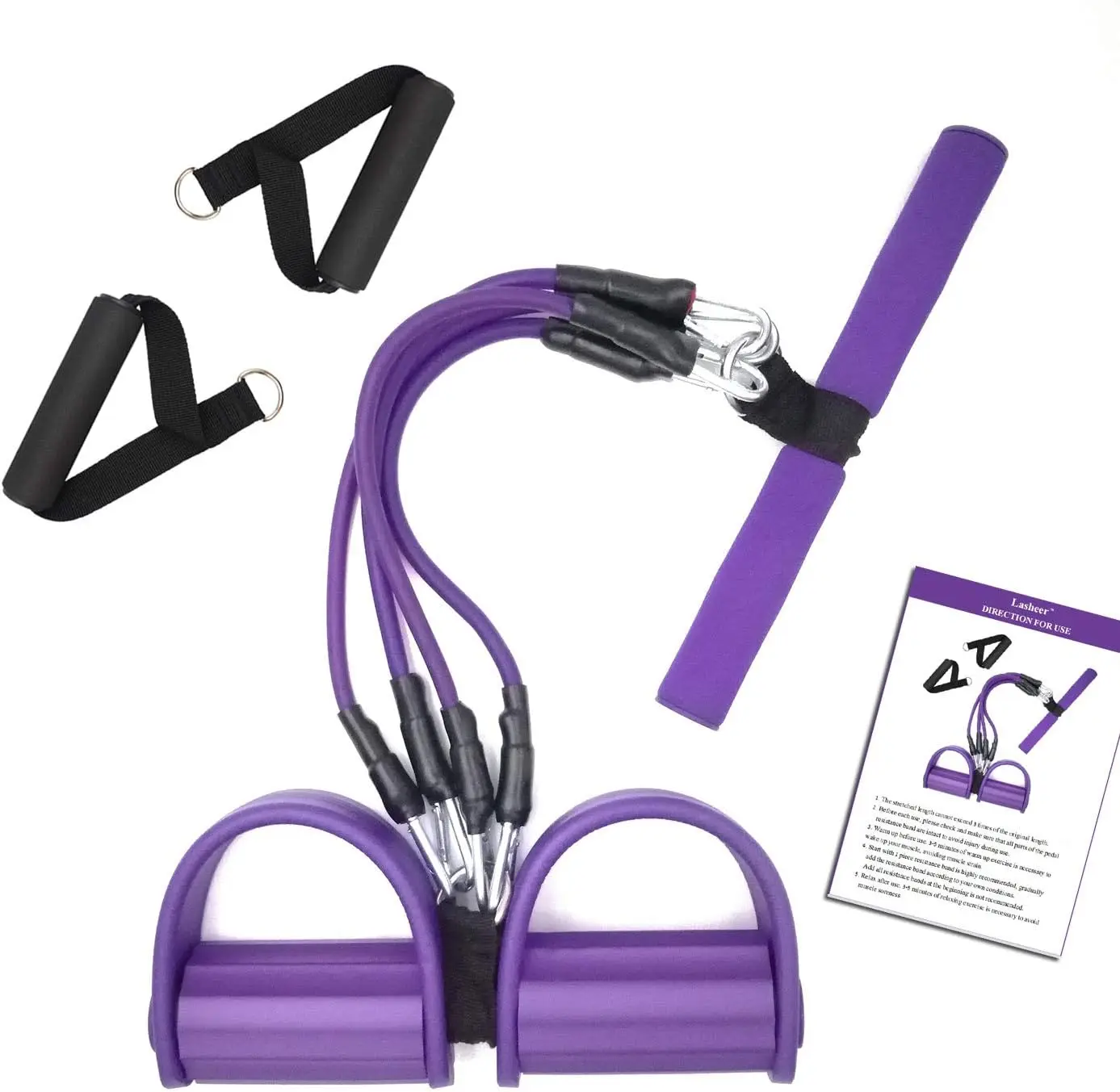 Pedal Resistance Band, 4-Tube Elastic Pull Rope, Sit-up Equipment, Yoga Strap Bodybuilding Expander, Exercise Bands, Fitness Equ