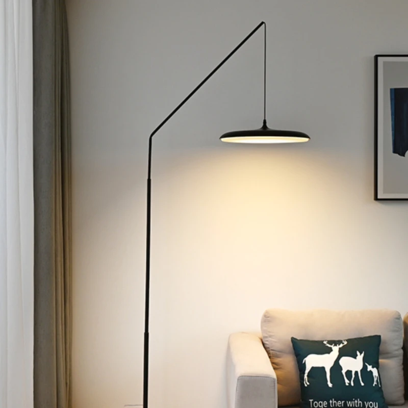 

Personalized and creative simple Nordic vertical coffee table tray floor lamp living room bedroom study model room fishing lamp