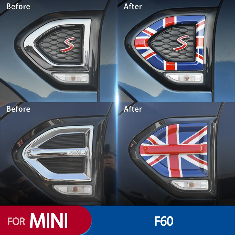 Union Jack Car Body Patch Steering Turn Light Fender Cover Sticker For MINI COOPER F60 Countryman Exterior Modified Accessories