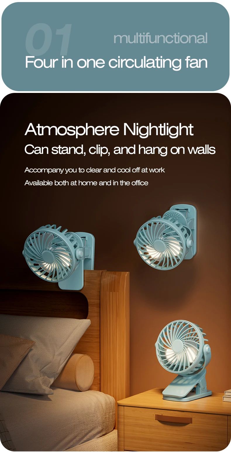 Ventilatore a clip portatile con rotazione e luce notturna_voghion.com