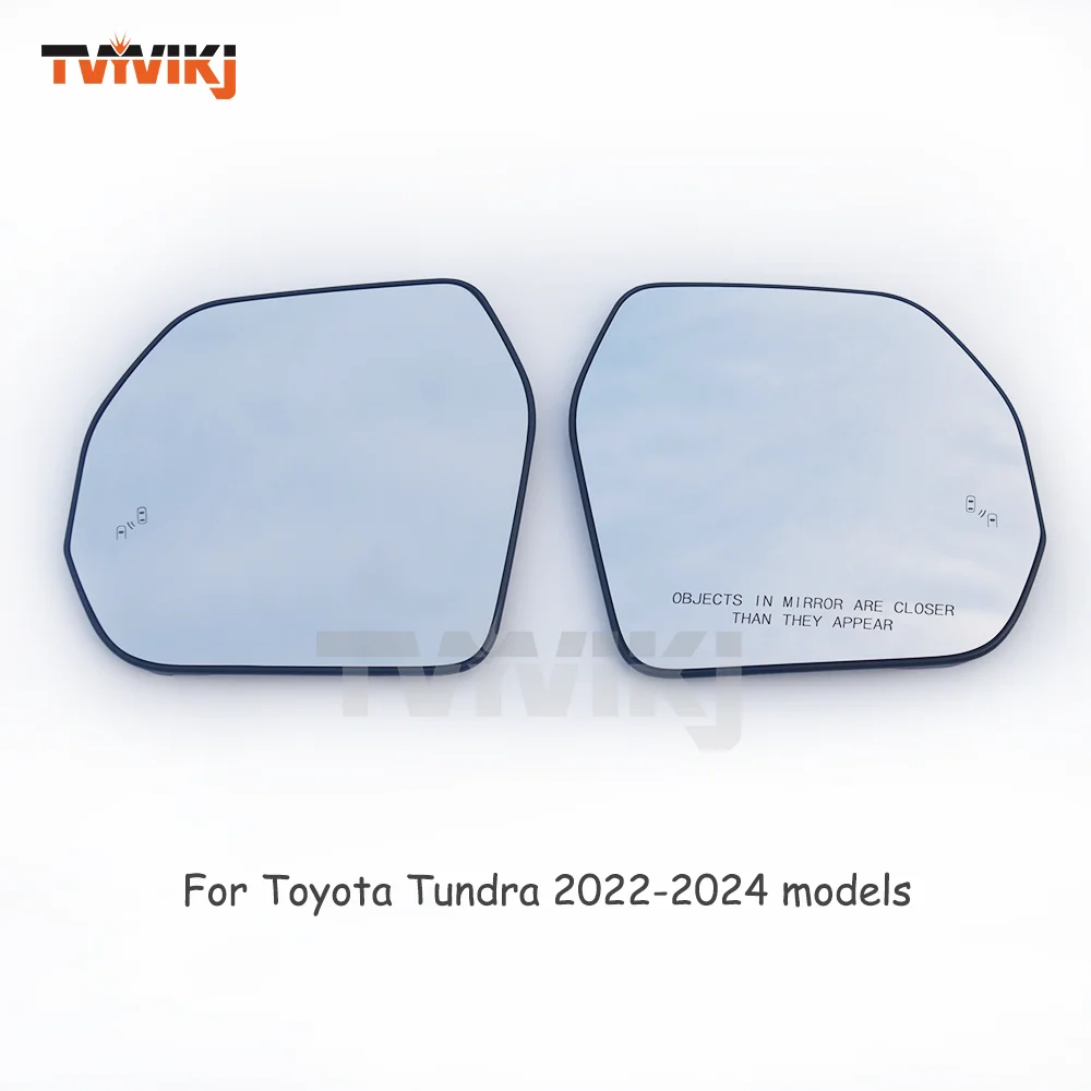 

Left Right Side rearview mirror glass lens For Toyota Tundra 2022 2023 2024 Blind spot detection distance assist car mirrors