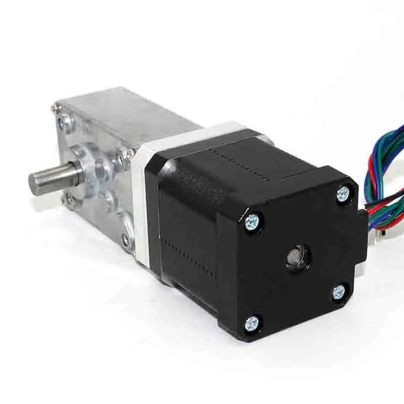 Nema 17 With Right Angle Worm Stepper Motor Gearbox Low Rpm High Torque Reversible Geared Reductor For Robotics 3d Printers