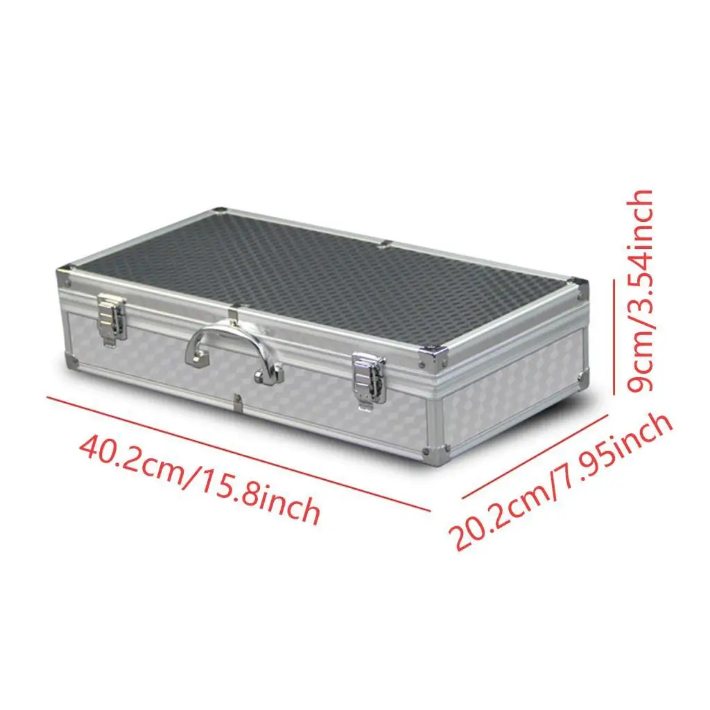 Aluminum Alloy Microphone Box for Dual Wireless Handheld Mics Shockproof Protective Storage Case for Stage Performance